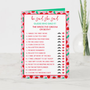 Carte Épouse de fraises ou devins de chambre qui l'a dit