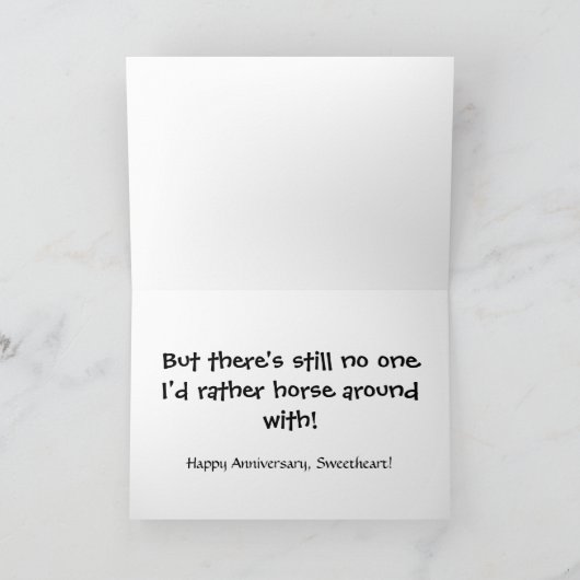 Carte Épouse drôle de mari de thème de course de chevaux (Intérieur)