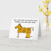 Carte Épouse drôle de mari de thème de course de chevaux (Fleur jaune)