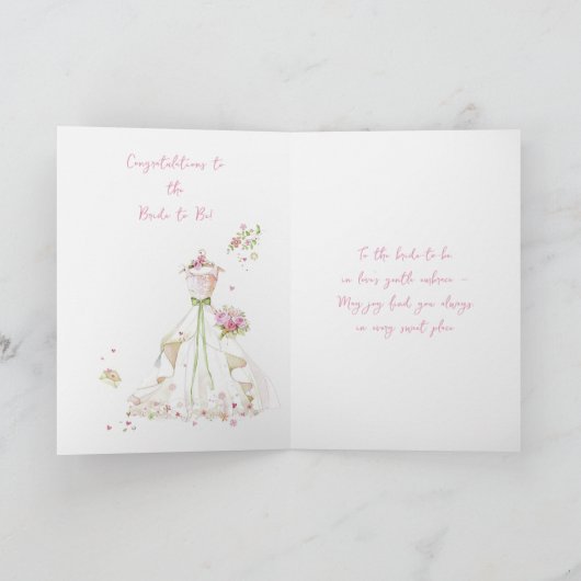 Carte Épouse en flamme dans une mariée en fleurs pour êt (Intérieur)