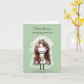 Carte Épouse Figurine fille avec bouquet (Fleur jaune)