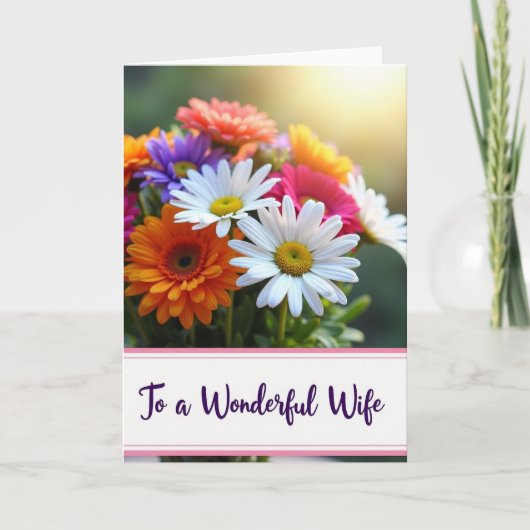 Carte Épouse Fleur Radieuse (Devant)