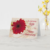 Carte Épouse lors de l'anniversaire de mariage, une marg (Fleur jaune)