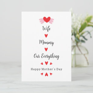 Carte Épouse Maman Tout Pour Nous Mignonne Fête Des Mère
