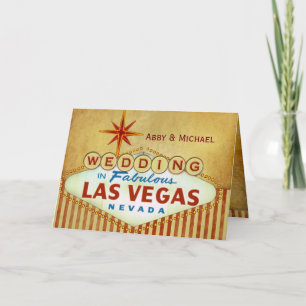 Carte Épouser à Las Vegas fabuleux - rayures vintages