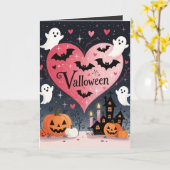 Carte Épouvantable et sentimental Valloween étoilé (Fleur jaune)