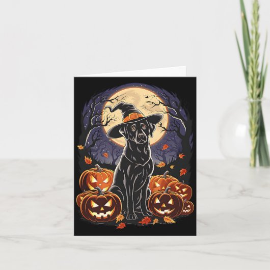 Carte Épouvantable sorcière de Halloween Labrador Retrie (Devant)