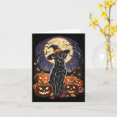 Carte Épouvantable sorcière de Halloween Labrador Retrie (Fleur jaune)