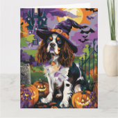 Carte Épouvantable Springer Spaniel Halloween Sorcière C (Devant)