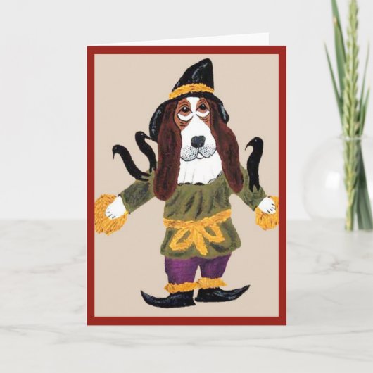 Carte Épouvantail Basset Hound (Devant)