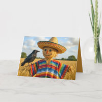 Épouvantail d'anniversaire portant un sombrero et