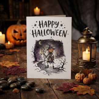 Carte Épouvantail d'Halloween à tête de citrouille effra