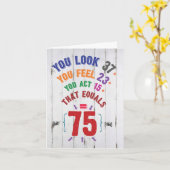 Carte Équation d'âge Jalon 75 - Anniversaire (Fleur jaune)