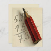 Carte Équation mathématique avec crayon rouge, entrepris (Devant / Derrière)