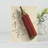 Carte Équation mathématique avec crayon rouge, Vintage (Debout devant)