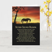 Carte Équinoxe d'automne avec cheval et arbre (Fleur jaune)