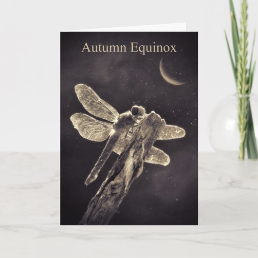 Carte Équinoxe d'Automne Mabon avec Libellule (Devant)