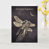 Carte Équinoxe d'Automne Mabon avec Libellule (Fleur jaune)
