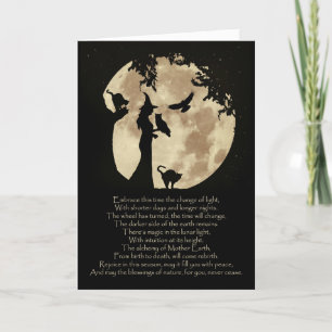 Carte Équinoxe d'automne Mabon Bénédiction avec sorcière