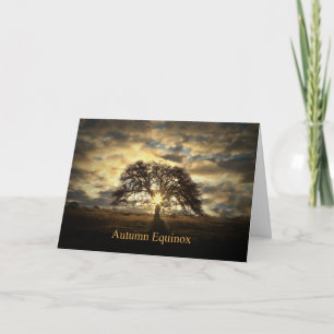 Carte Équinoxe d'Automne Mabon Chêne Soleil Étoile