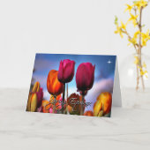 Carte Équinoxe de printemps avec Fleur de tulipes (Fleur jaune)