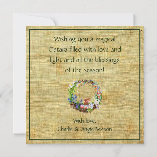 Carte Équinoxe de printemps de l'Ostara (Dos)