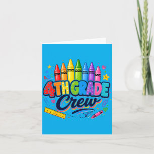 Carte Équipage de 4e année crayon rétro retour à l'école