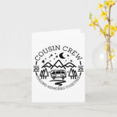 Carte Équipage de cousins 2025 Voyage de camping Créatio (Fleur jaune)