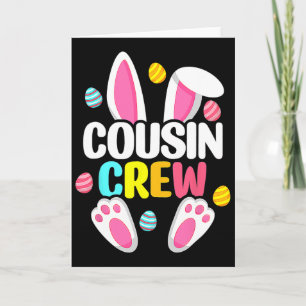 Carte Équipage de cousins Famille de lapin assortie Pâqu