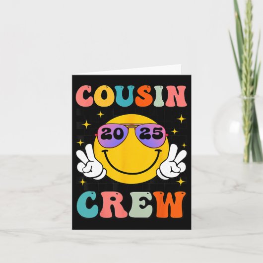 Carte Équipage de cousins groovy 2025 Vacances d'été Pla (Devant)