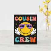 Carte Équipage de cousins groovy 2025 Vacances d'été Pla (Fleur jaune)