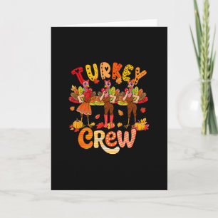 Carte Équipage de dinde de Thanksgiving automne trois mi