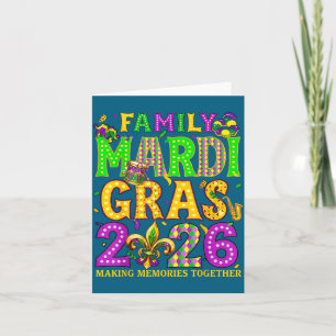 Carte Équipage de la famille Mardi Gras 2026 créant des 
