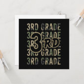 Carte Équipe Camo 3e Classe Équipe Retour À L'École Ense (Devant/Arrière en situation)