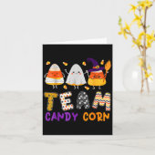 Carte Équipe Candy Corn Halloween Drôle Avec Witch Boo M (Fleur jaune)