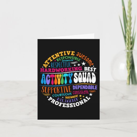 Carte Équipe d'activité Professionnels permanents Équipe (Devant)