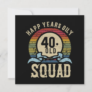 Carte Équipe d'anniversaire 40 ans Vintage