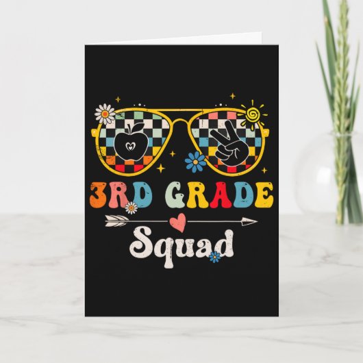 Carte Équipe de 3e année Mignonne Prof Enseignant Élève  (Devant)