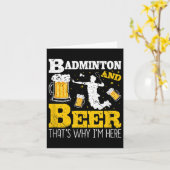 Carte Équipe de badminton buvant de la bière Badminton  (Fleur jaune)