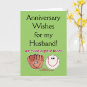 Carte Équipe de base-ball et de gant de base-ball (Fleur jaune)