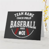 Carte Équipe de baseball coach Maman joueur merci cadeau (Fleur jaune)