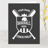 Carte équipe de baseball king fin de saison cadeau perso (Fleur jaune)