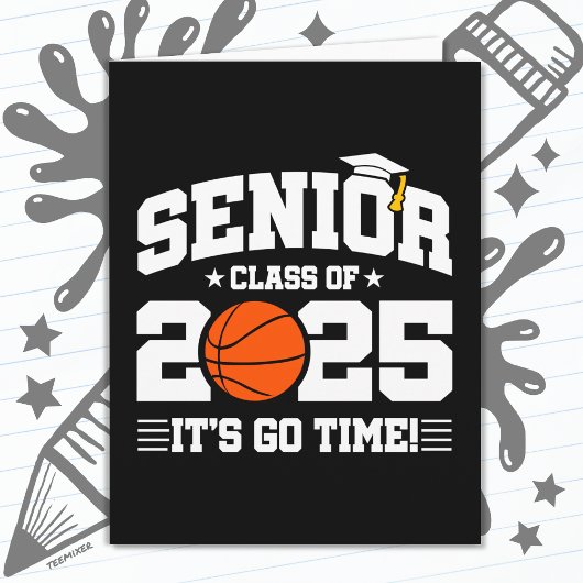 Carte Équipe de basket-ball Classe 2025 Graduation Senio