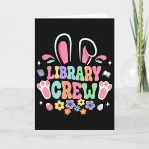 Carte Équipe de bibliothèque rétro groovy bibliothécaire