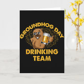 Carte Équipe de boisson du jour de la marmotte Jour de l (Fleur jaune)