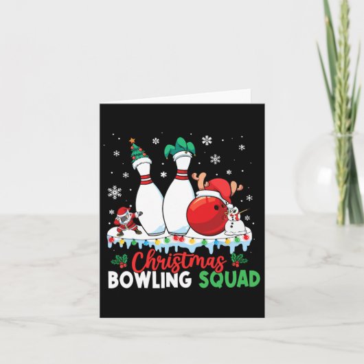 Carte Équipe de bowling de Noël Dabbing Père Noël drôle (Devant)
