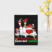 Carte Équipe de bowling de Noël Dabbing Père Noël Elf Bo (Fleur jaune)