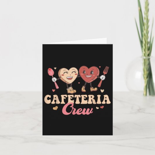 Carte Équipe de cafétéria Groovy Saint-Valentin Lunch La (Devant)