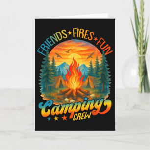 Carte Équipe de camping amusant feux amis Camping d'été 