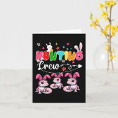 Carte Équipe de chasse Trois Geckos de lapin de Pâques C (Fleur jaune)